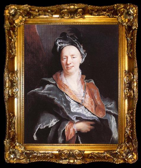 framed  Nicolas de Largilliere Portrait of Jean Baptiste Rousseau 1710, ta009-2