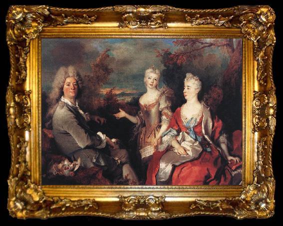 framed  Nicolas de Largilliere The Artist and his Family, ta009-2