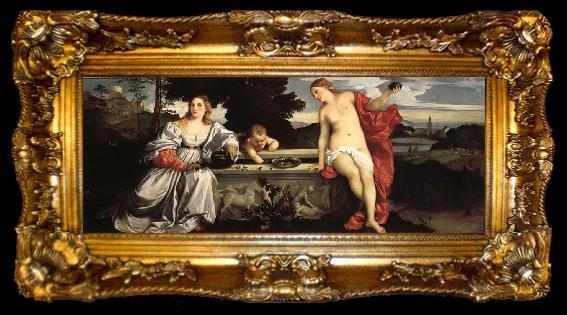 framed  Titian Sacred and Profane Love, ta009-2