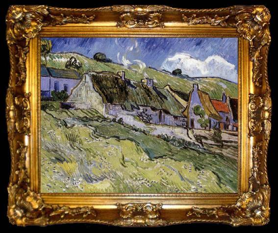 framed  Vincent Van Gogh Old Farmhouses, ta009-2