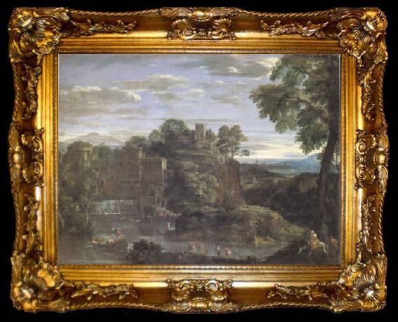 framed  Domenichino Landscape with the Flight into Egypt (mk05), ta009-2