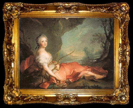framed  Jean Marc Nattier Marie-Adlaide of France as Diana, ta009-2
