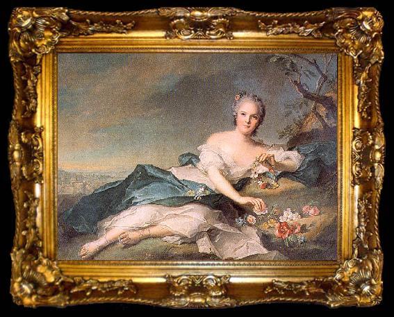framed  Jean Marc Nattier Henrietta of France as Flora, ta009-2
