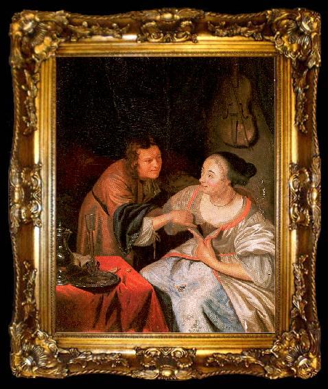 framed  MIERIS, Frans van, the Elder Carousing Couple, ta009-2