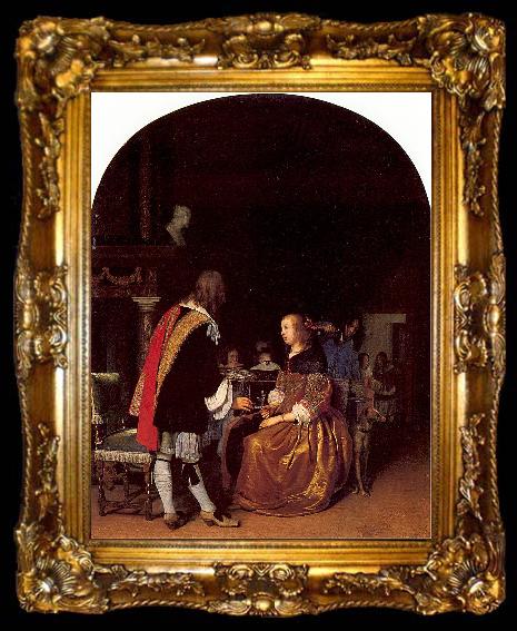 framed  MIERIS, Frans van, the Elder Refreshment with Oysters, ta009-2
