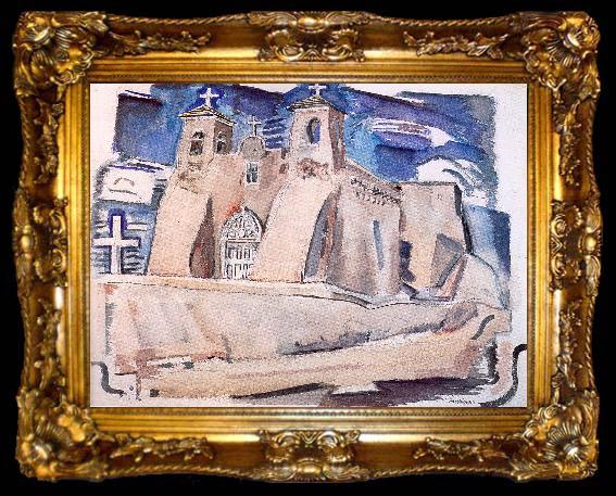 framed  Marin, John Old Church at Ranchos, New Mexico, ta009-2