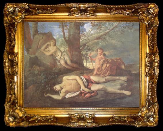 framed  Nicolas Poussin E-cho and Narcissus (mk05), ta009-2
