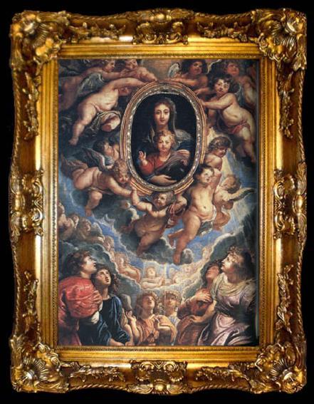 framed  Peter Paul Rubens The Virgin and Child Adored by Angels (mk01), ta009-2
