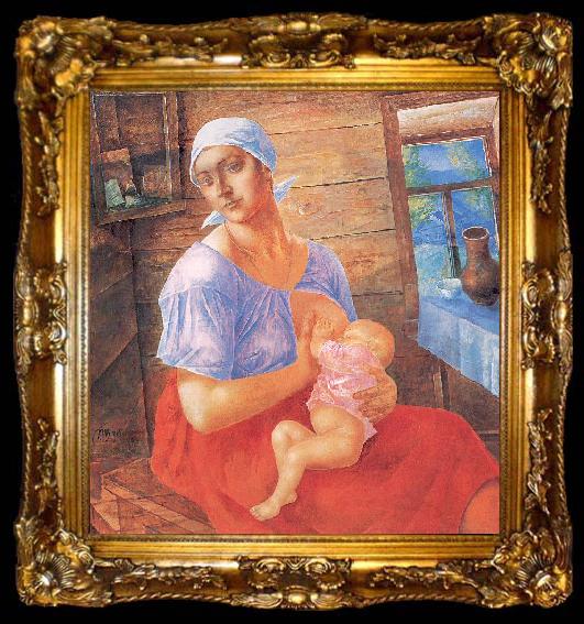 framed  Petrov-Vodkin, Kozma Mother, ta009-2