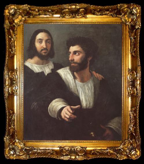 framed  Raphael Portrait of the Artist with a Friend (mk05), ta009-2
