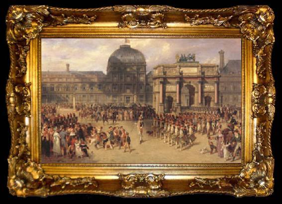 framed  joseph-Louis-Hippolyte  Bellange A Review Day under the Empire in the Cour de Carrousel near the Tuileries Palace (mk05), ta009-2