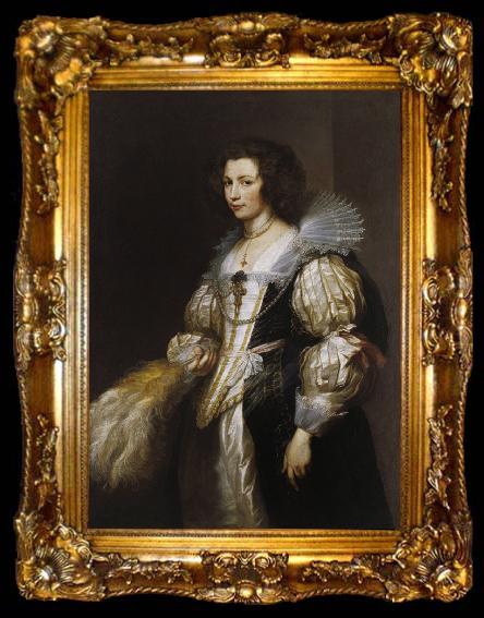 framed  Anthony Van Dyck Portrait of Maria Louisa de Tassis (mk08), ta009-2