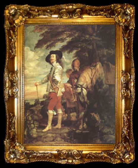 framed  Anthony Van Dyck Charles I King of England Hunting (mk05), ta009-2