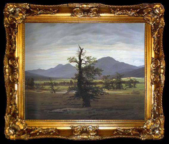framed  Caspar David Friedrich Landscape with Solitary Tree (mk10), ta009-2
