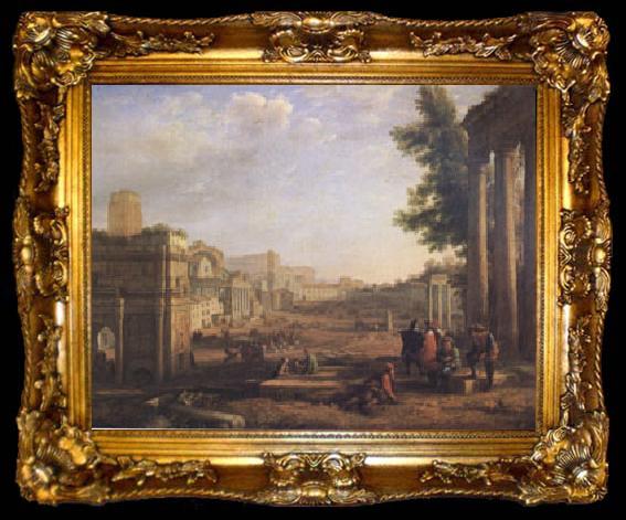 framed  Claude Lorrain View of the Campo Vaccino ()mk05, ta009-2
