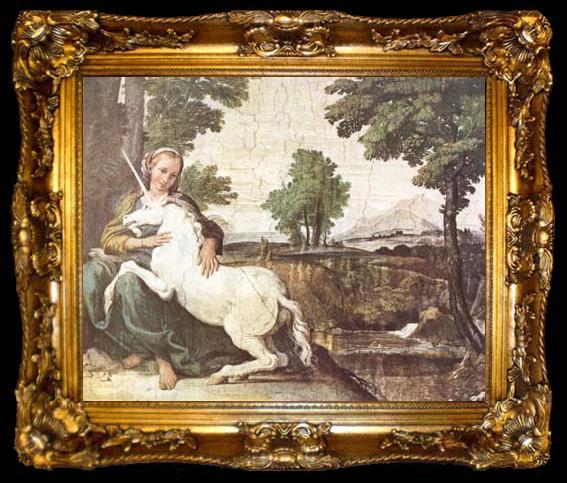framed  Domenichino The Maiden and the Unicorn (mk08), ta009-2