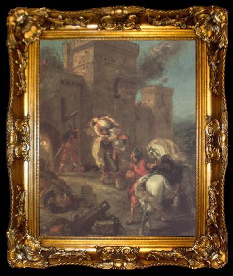 framed  Eugene Delacroix Rebecca Abducted by the Templar (mk05), ta009-2