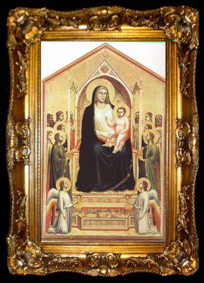 framed  GIOTTO di Bondone Enthroned Madonna with Saints (mk08), ta009-2