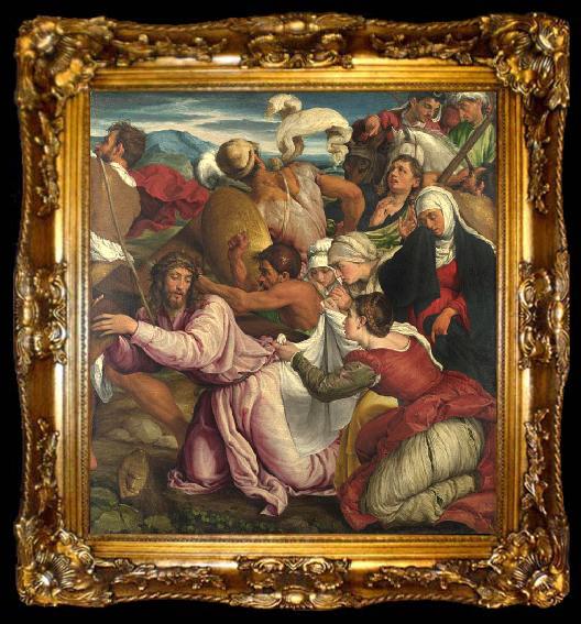 framed  Jacopo Bassano The Procession to Calvary (mk08), ta009-2