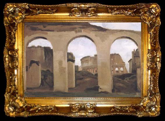 framed  Jean Baptiste Camille  Corot Vu a travers les arcades de la basilique de constantin (mk11), ta009-2