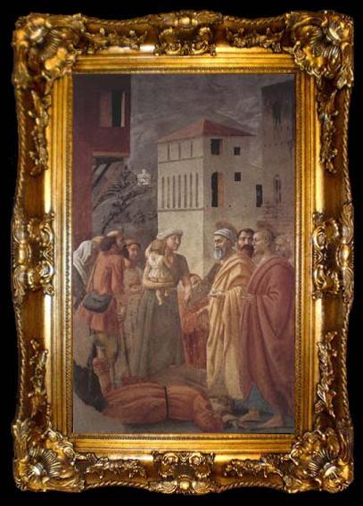 framed  MASACCIO St Peter distributes the Goods of the Community and The Death of Ananias (mk08), ta009-2