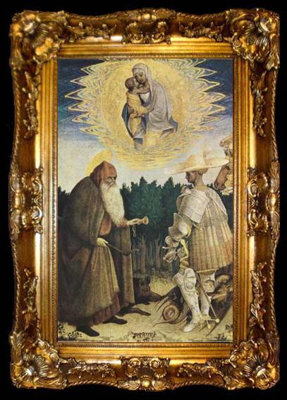 framed  PISANELLO The Virgin and Child with the Saints George and Anthony Abbot (mk08), ta009-2