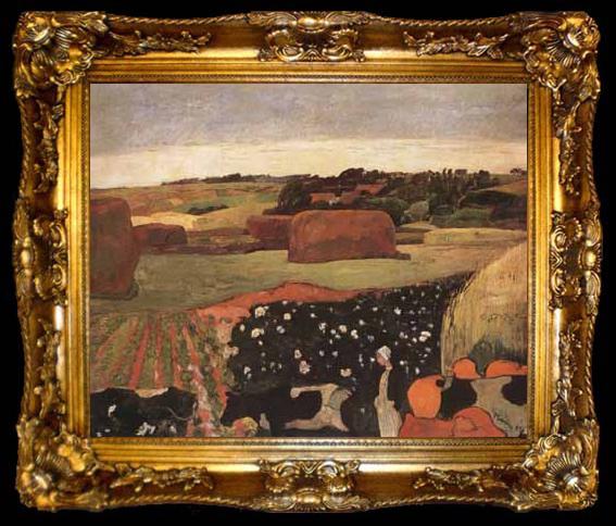 framed  Paul Gauguin The Hayricks (mk07), ta009-2