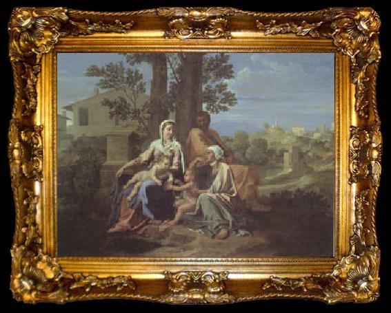 framed  Poussin The Holy Family in a Landscape (mk05), ta009-2