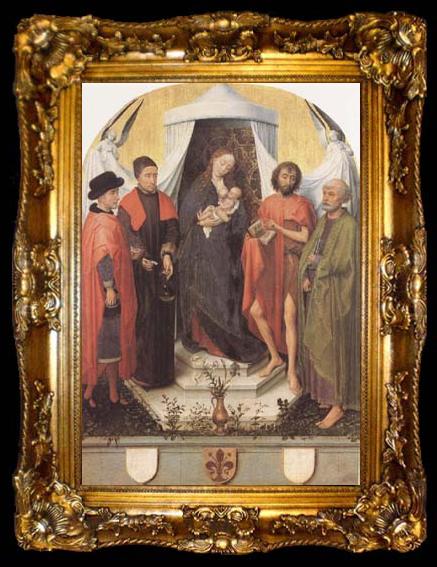 framed  Rogier van der Weyden Madonna with Four Saints (mk08), ta009-2