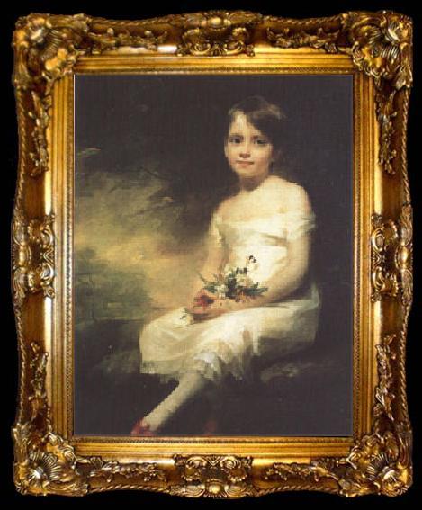 framed  Sir Henry Raeburn A Little Girl Carrying Flowers (mk05), ta009-2