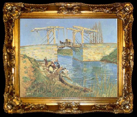 framed  Vincent Van Gogh The Langlois Bridge at Arles (mk09), ta009-2