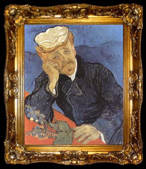 framed  Vincent Van Gogh Portrait of Doctor Gacher (mk09), ta009-2