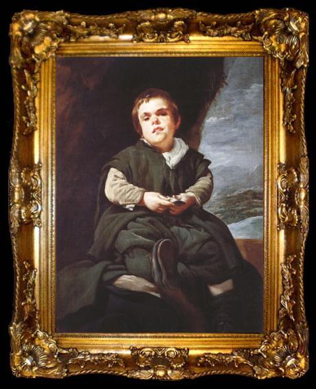 framed  Diego Velazquez Portrait du nain Francisco Lezcano (el Nino de Vallecas) (df02), ta009-2