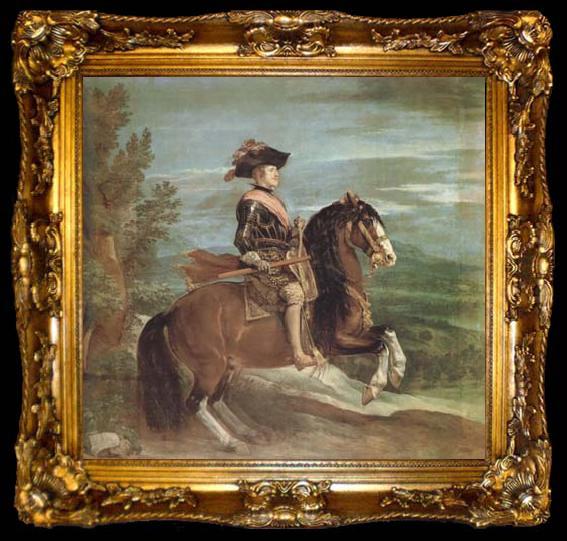 framed  Diego Velazquez Portrait equestre de Philppe IV (df02), ta009-2