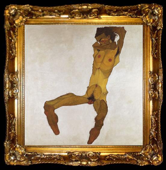 framed  Egon Schiele Seated Male Nude (mk12), ta009-2