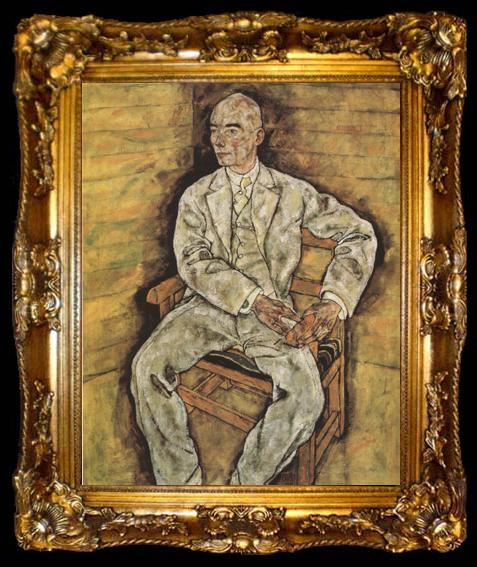 framed  Egon Schiele Portrait of Victor Ritter von Bauer (mk12), ta009-2