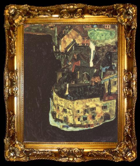 framed  Egon Schiele City on the Blue River II (mk12), ta009-2