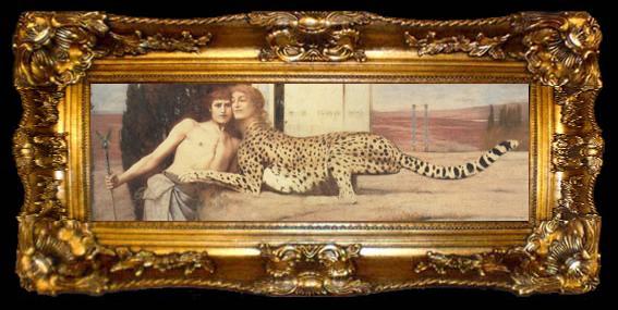 framed  Fernand Khnopff Art,or The Sphinx.or The Caresses (mk19), ta009-2