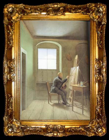 framed  Georg Friedrich Kersting Friedrich Painting in his Studio (mk10), ta009-2
