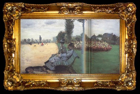framed  Giuseppe de nittis On a Bench on the Champs Elysees (nn02), ta009-2