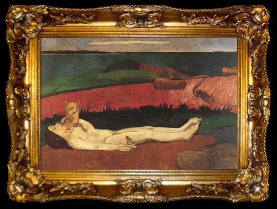framed  Paul Gauguin The Lost Virginity (mk19), ta009-2
