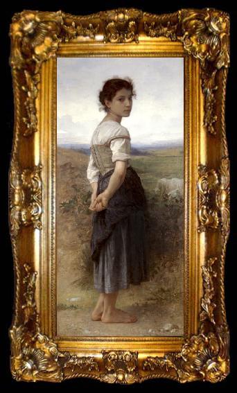 framed  Adolphe William Bouguereau The Young Shepherdess (mk26), ta009-2