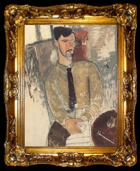framed  Amedeo Modigliani Henri Laurens assis (mk38), ta009-2