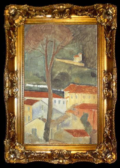 framed  Amedeo Modigliani Landscape at Cagnes (mk39), ta009-2