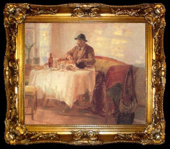 framed  Anna Ancher Breakfast Before the Hunt (nn02), ta009-2