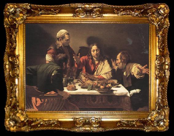 framed  Caravaggio Supper at Emmans (mk33), ta009-2