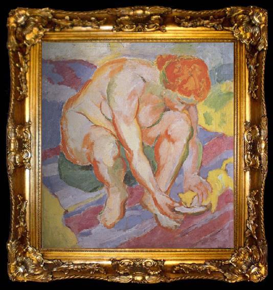 framed  Franz Marc Nude with  Cat (mk34), ta009-2