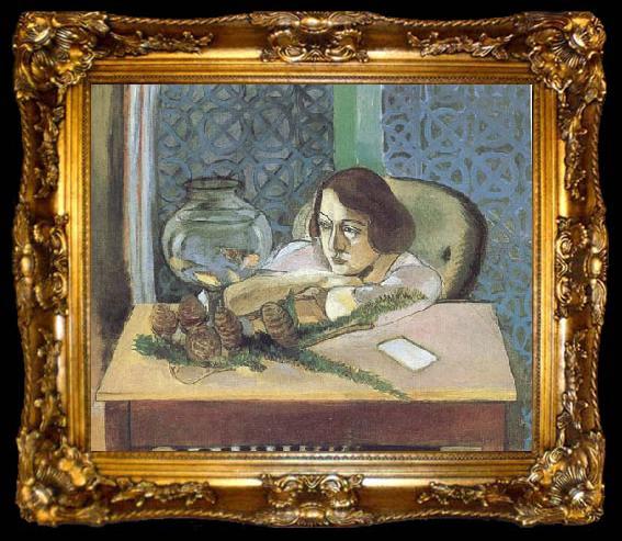 framed  Henri Matisse Woman before an Aquarium (mk35), ta009-2