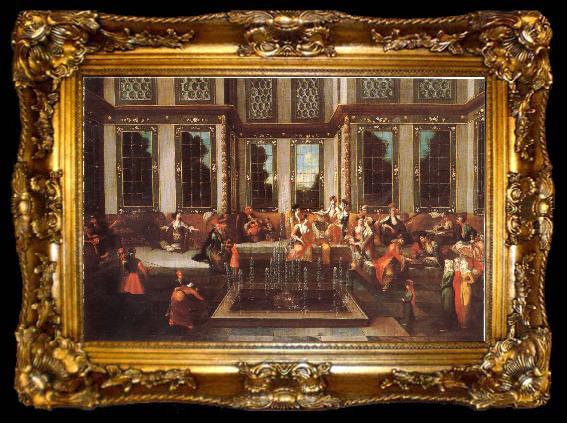framed  Jan Baptiste Vanmour Reception dans un harem turc (mk32), ta009-2