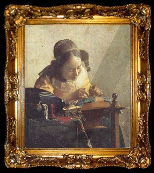 framed  Jan Vermeer De kantwerkster (mk30), ta009-2